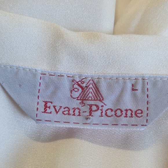 Vintage 80s Evan Picone Ivory Wrap Style Maxi Dress - Picture 8 of 8